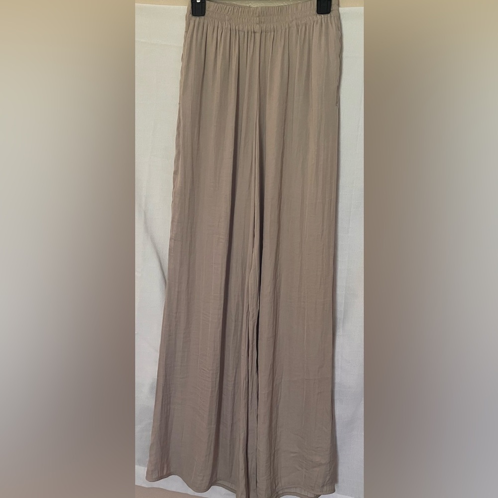 Zara Tan Wide-Leg Pants